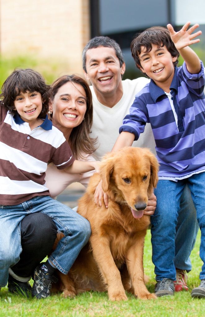 Family with dog